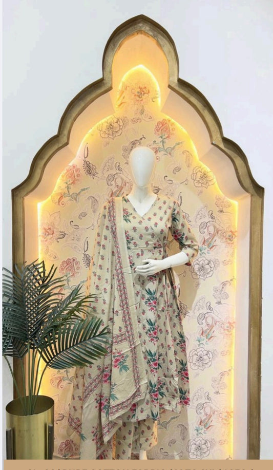 Anarkali design gray kurti