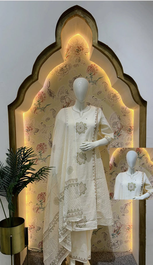 Anarkali design white kurta